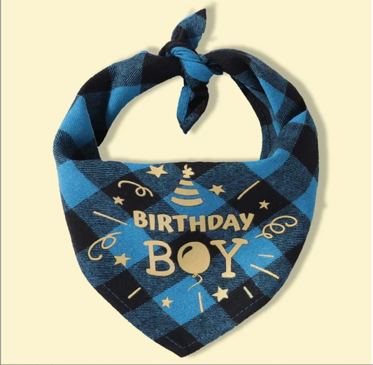 Birthday Boy Blue Pet Bandana