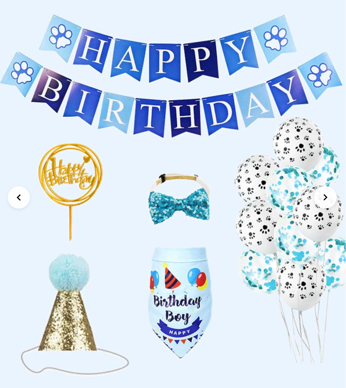 Blue Complete Pet Birthday  Party  Pack  For Dogs Or Cats