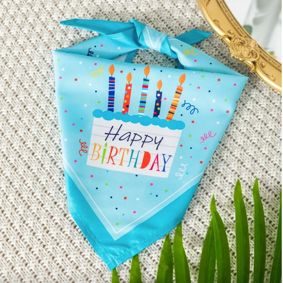 Happy Birthday Blue Pet Bandana