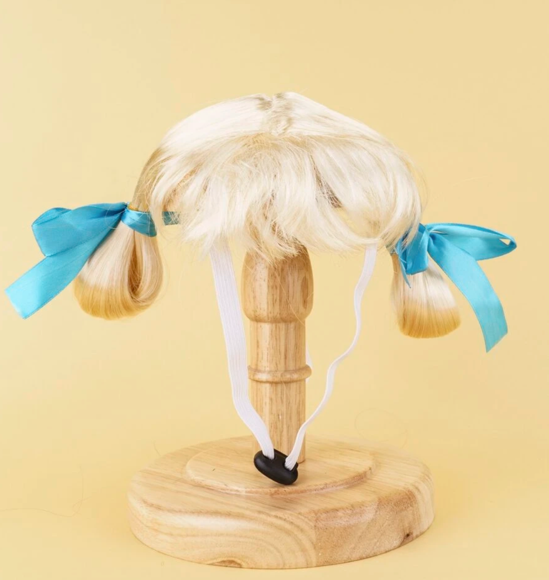 Britney Spears Dress Up Blonde Pony Tail with Ribbons Pet Wig