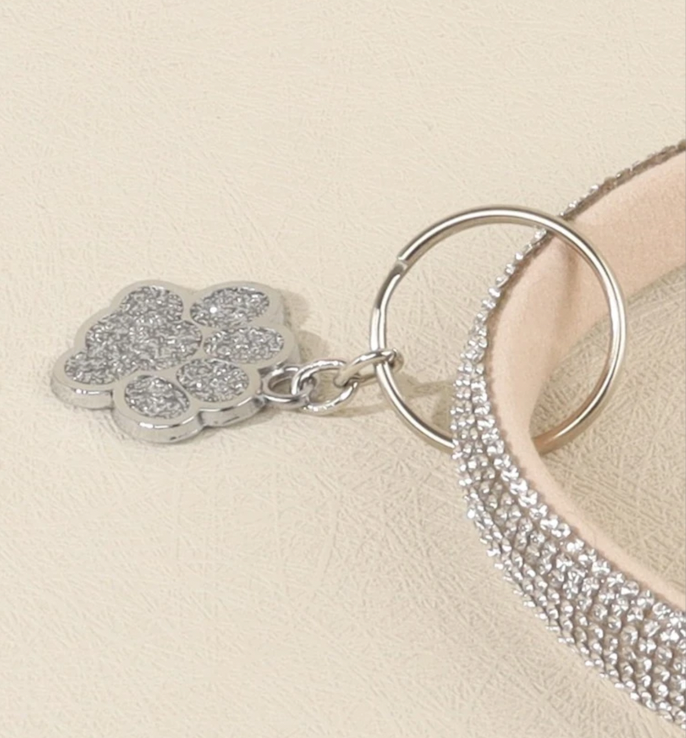 Diamonte pet collar with paw charm