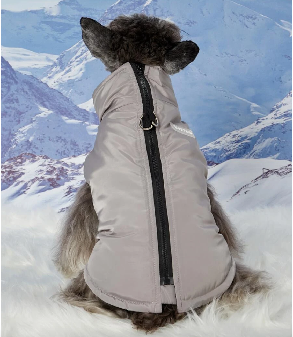 Grey Padded Waterproof Dog Coat