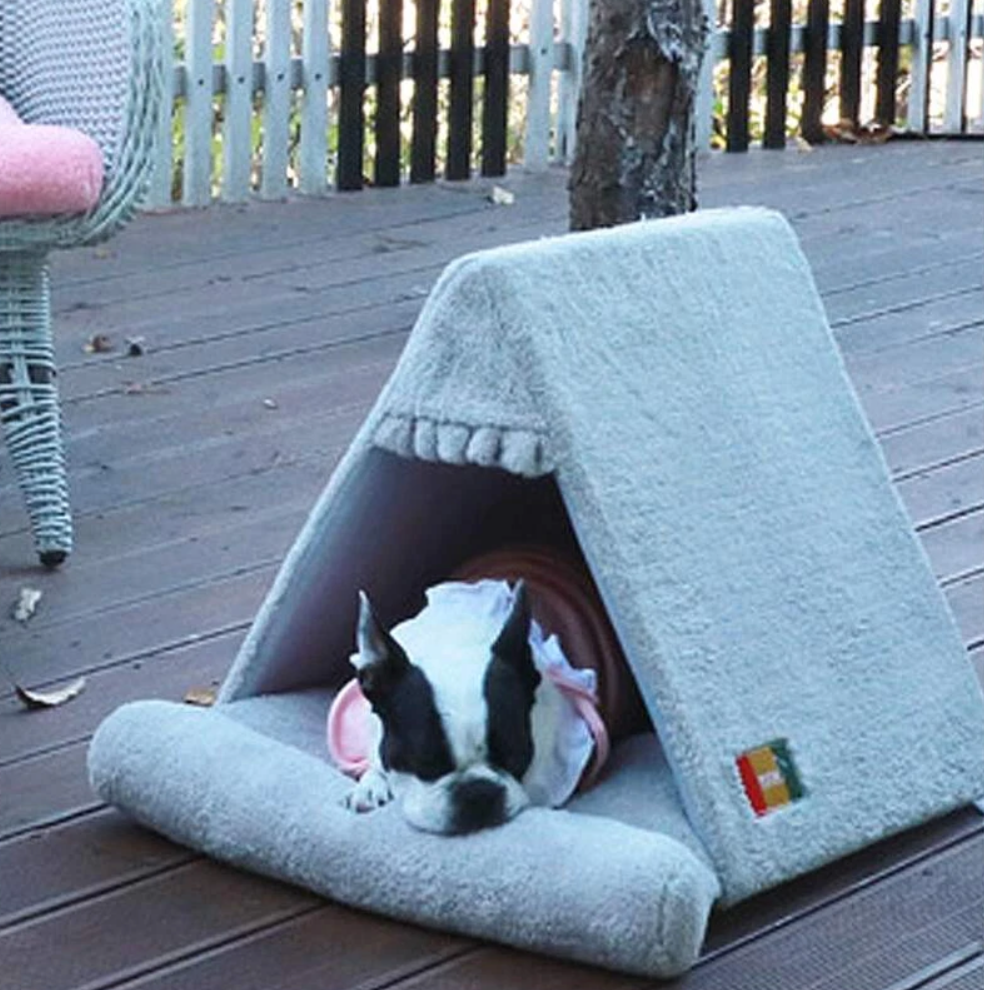 Pet Plush Tent Design Dog Bed and Cat Bed