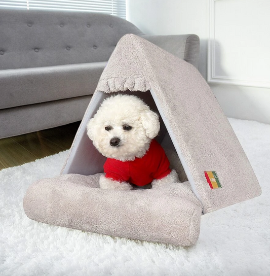 Pet Plush Tent Design Dog Bed and Cat Bed