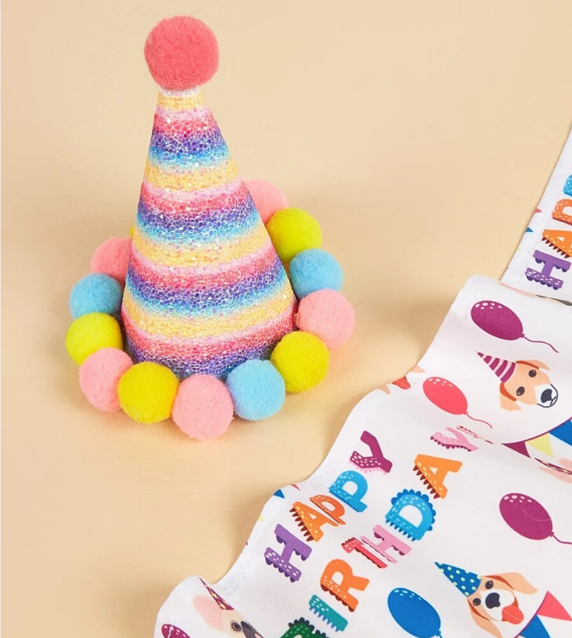 Pet Happy Birthday Hat and Banana Set for dogs and cats