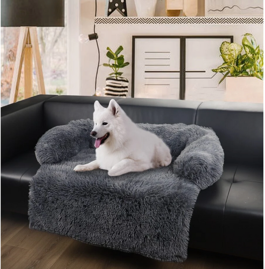 Grey Plush Protective Furniture Pet Bed for The Sofa for Dogs and Cats
