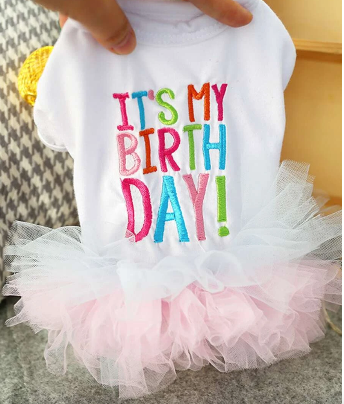 Tinker Bell Pet Happy Birthday Pink Tutu Outfit