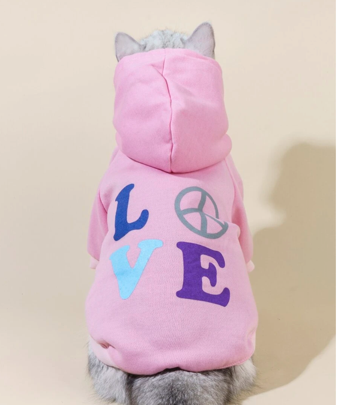 Pink Love Pet Fancy Dress Hoodie Outfit for Dogs and Cats