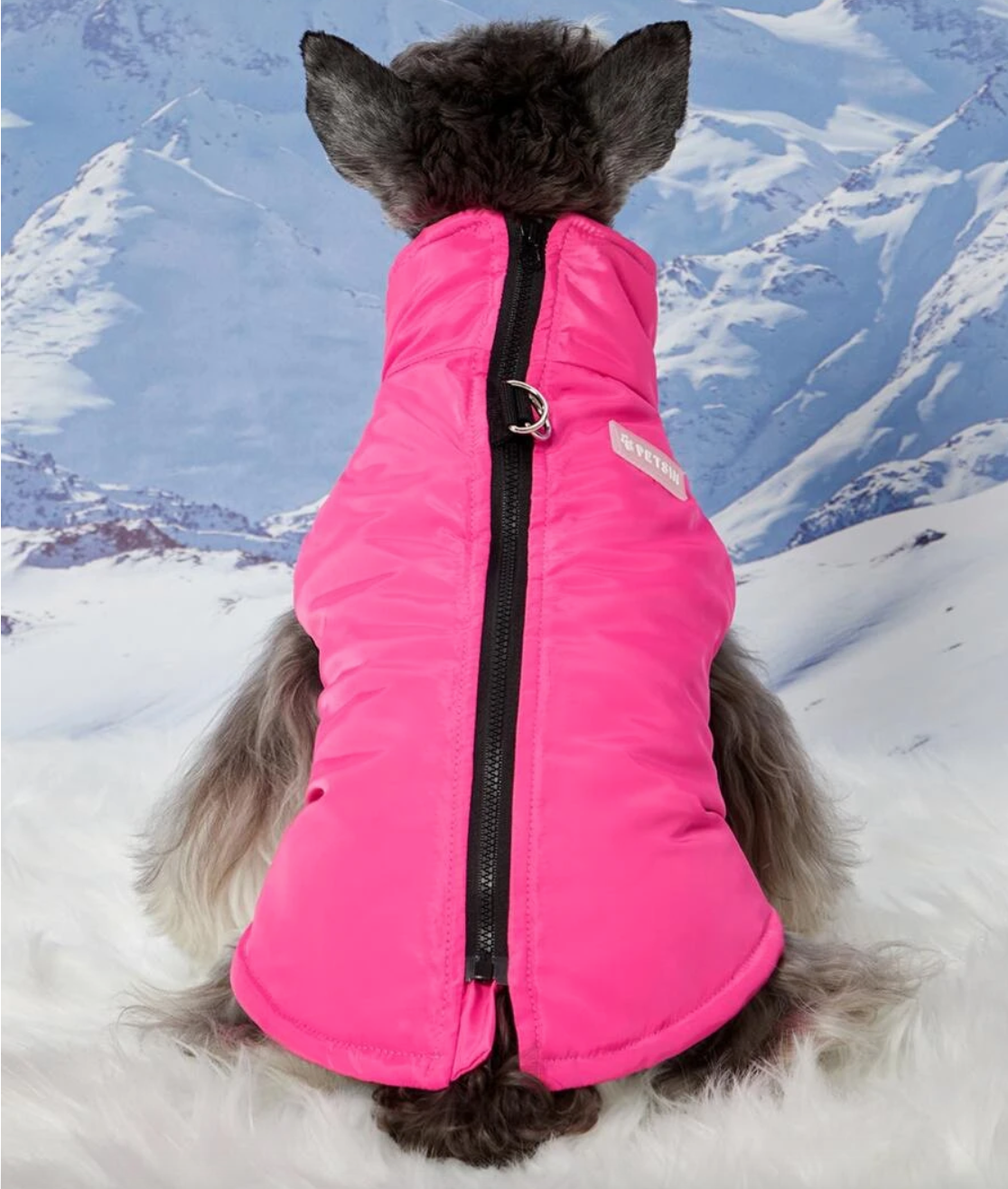 Pink  Padded Waterproof Dog Coat