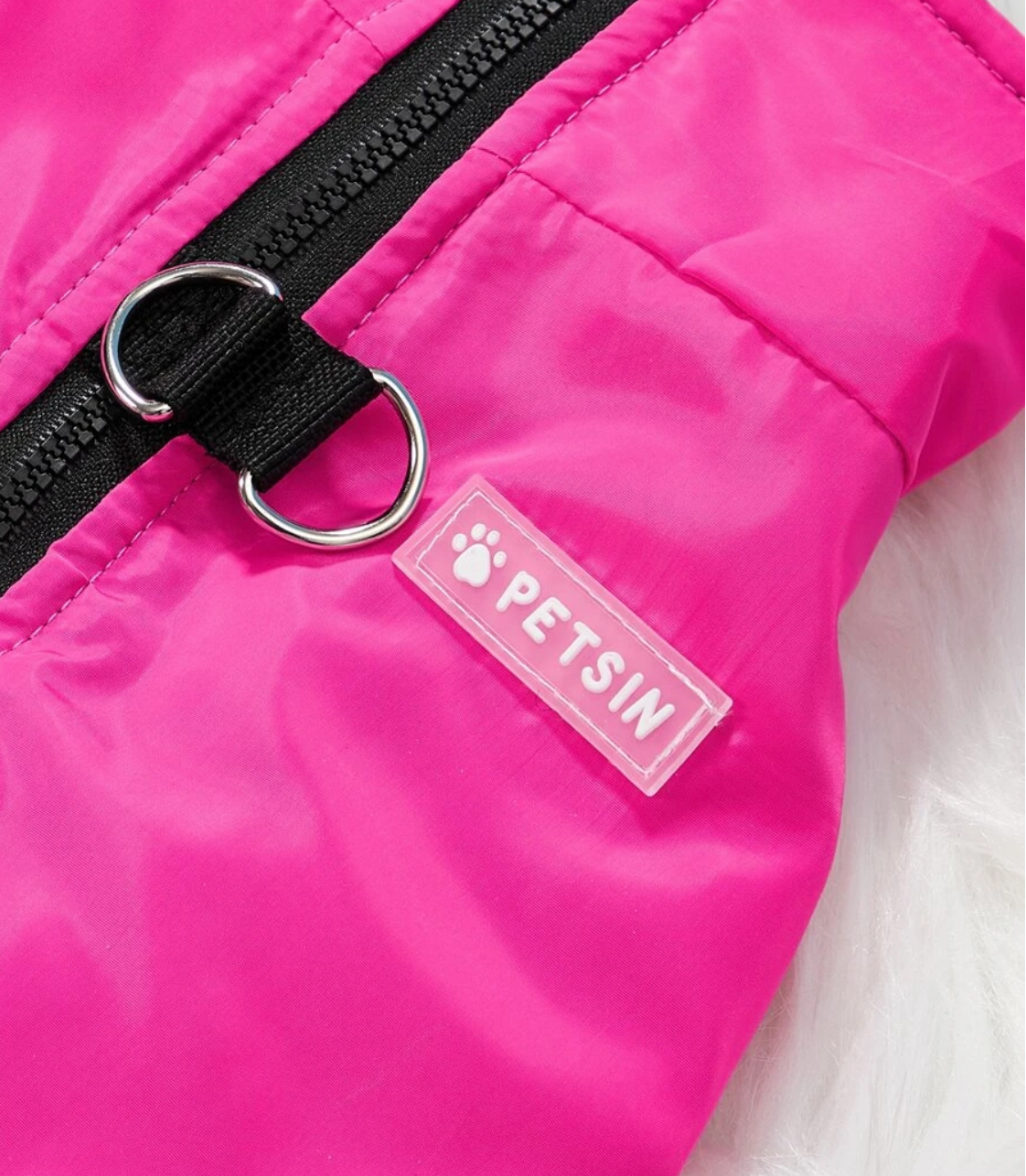 Pink  Padded Waterproof Dog Coat