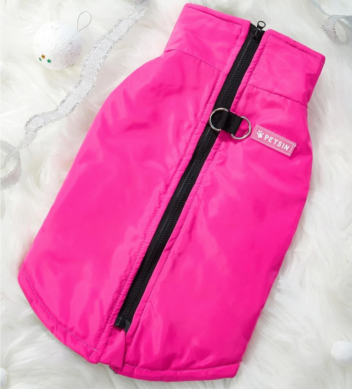 Pink  Padded Waterproof Dog Coat