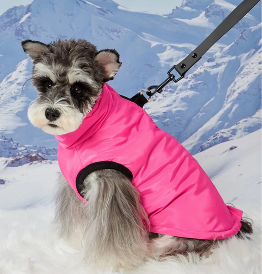 Pink  Padded Waterproof Dog Coat