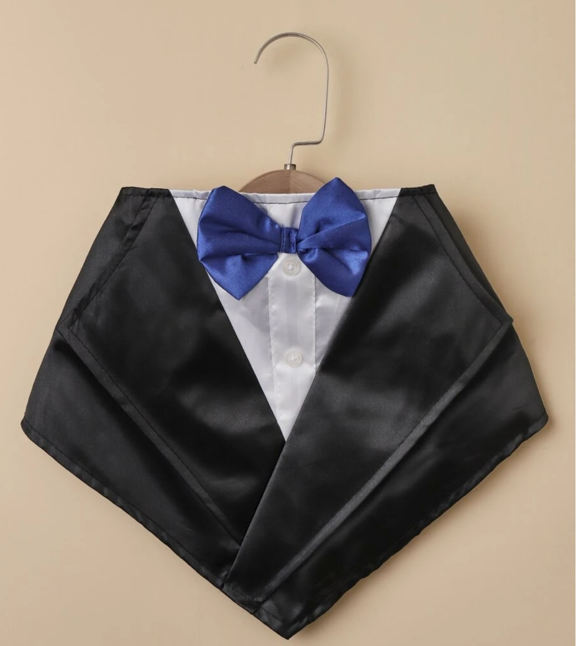 James Bond Pet Tuxedo Bandana Suit With Blue Bow Tie  Wedding Outfit